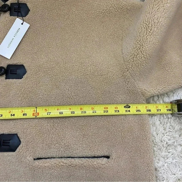 NWT Rebecca Minkoff womens Shearling Toggle Sherpa Coat Wool Blend Coat Size XL - Picture 9 of 14